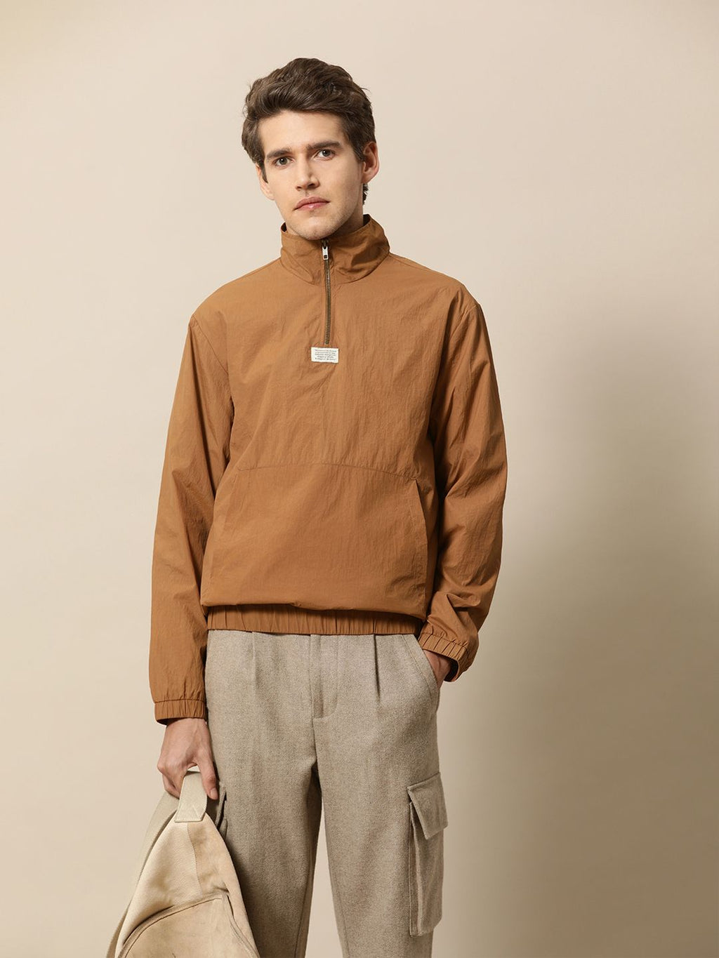  Mr Bowerbird Mock Collar Half Zipper Sweatshirt