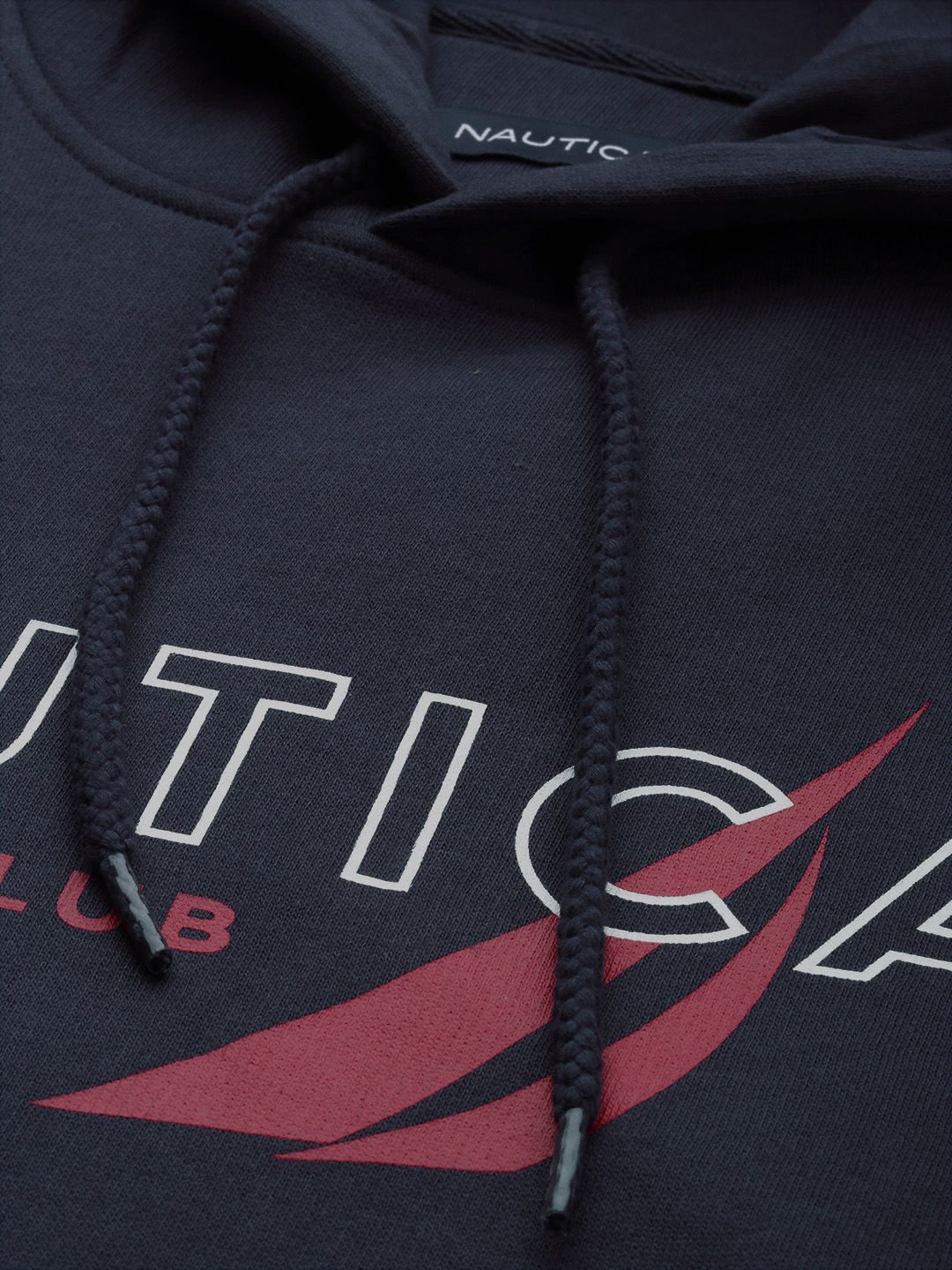  Nautica Men Brand Logo Printed Hooded Sweatshirt