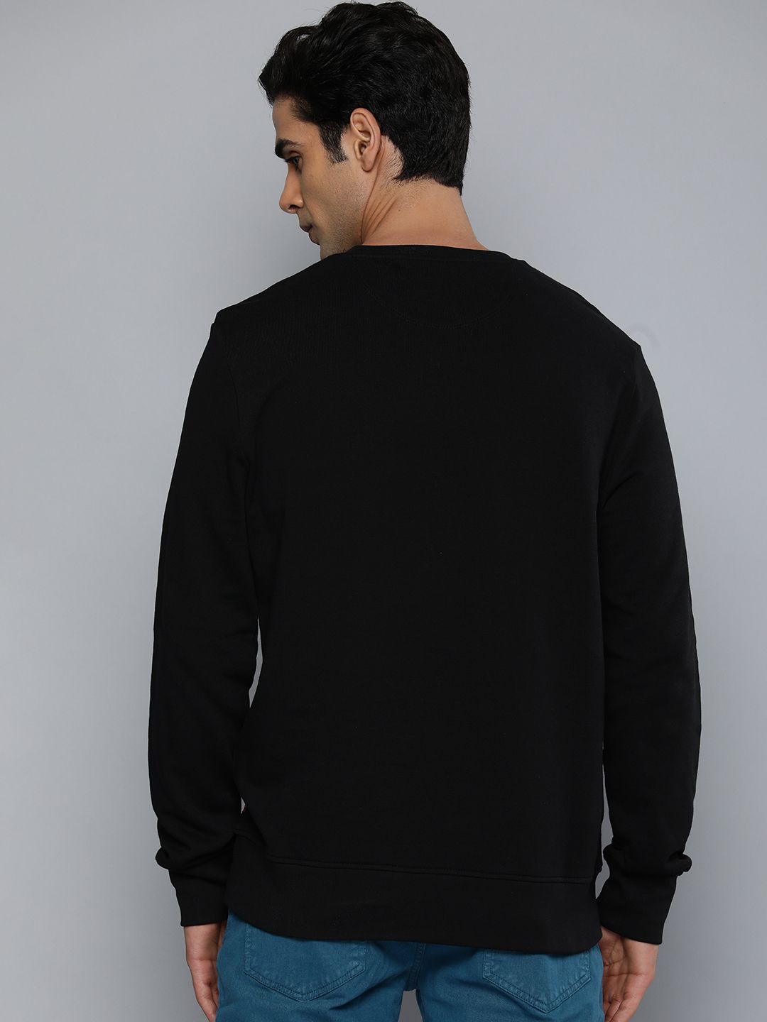  Levis Men Black Printed Round Neck Pure Cotton Sweatshirt