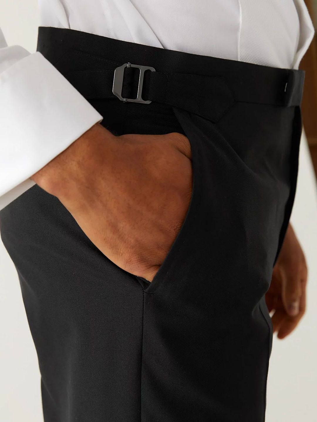  Marks & Spencer Men High-Rise Formal Trousers