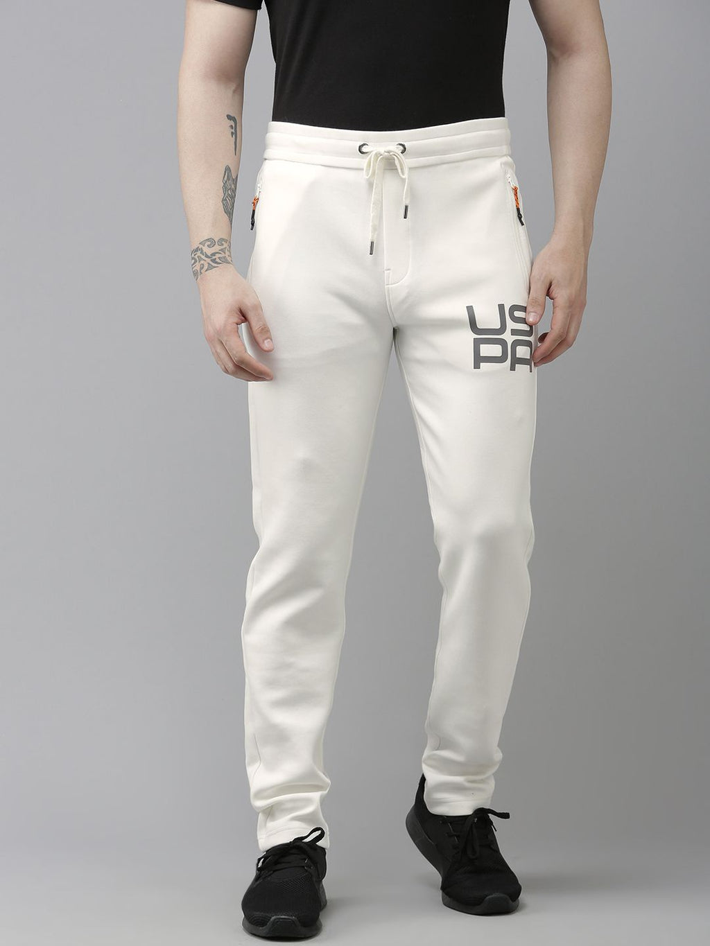  U.S. Polo Assn. Denim Co. Men White Brand Logo Printed Regular Track Pants