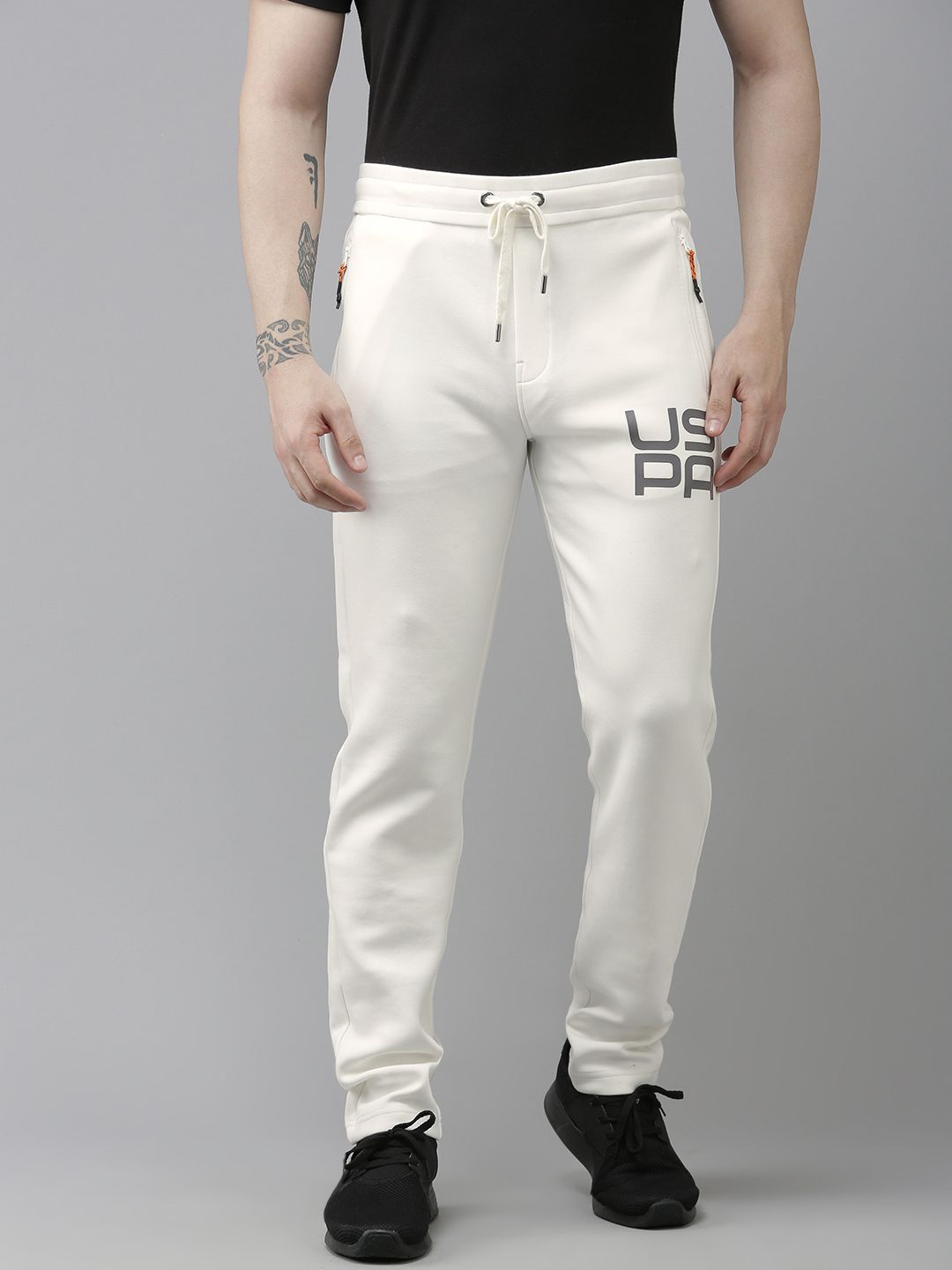  U.S. Polo Assn. Denim Co. Men White Brand Logo Printed Regular Track Pants