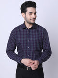 INSPIRO Classic Slim Fit Checked Spread Collar Formal Shirt
