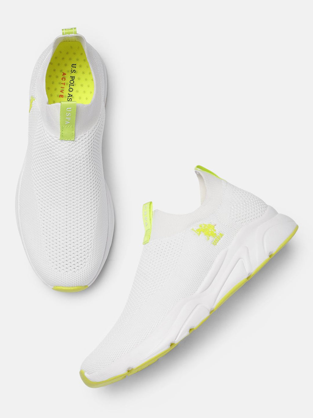  U.S. Polo Assn. Men Off White Textile Walking Shoes