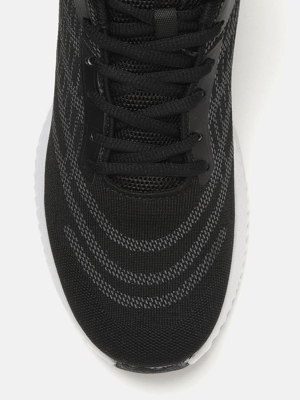  WROGN Men Black & Grey Woven Design Running Shoes