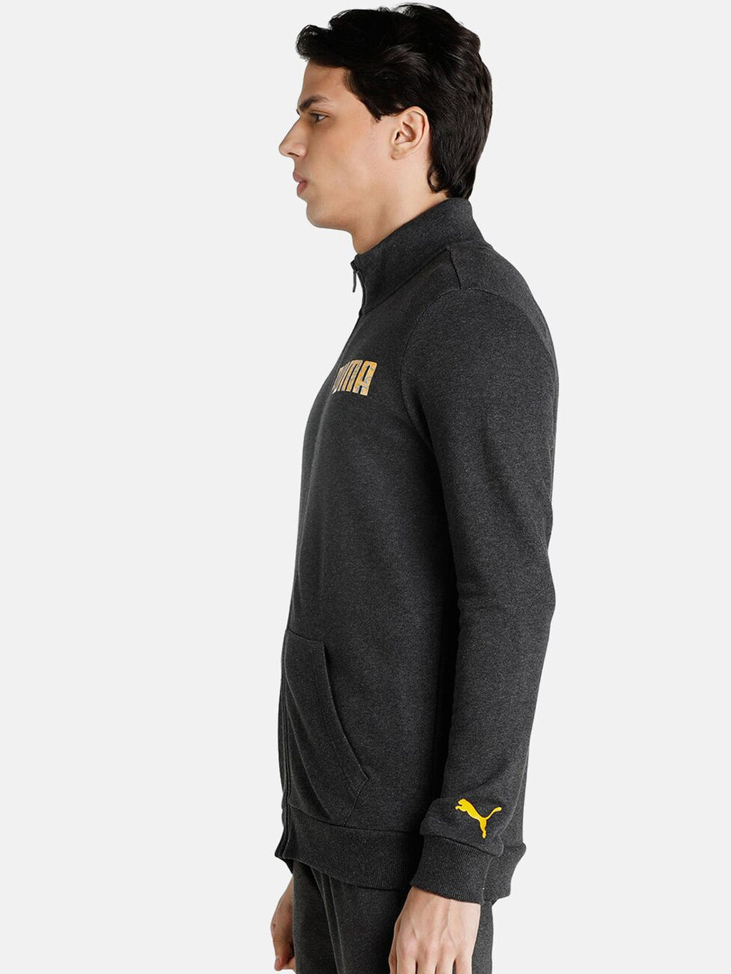  Puma Men Slim Fit Solid Brand Logo Sweatshirt
