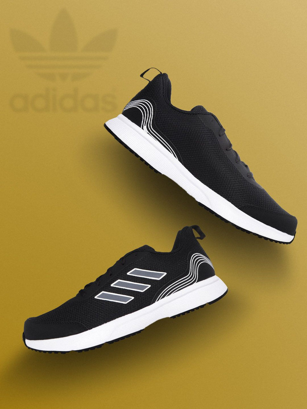  ADIDAS Men Black Woven Design Runmagica Running Shoes