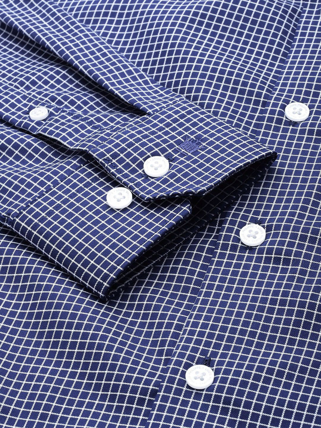  Louis Philippe Slim Fit Grid Tattersall Checked Pure Cotton Formal Shirt