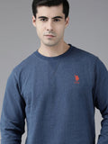 U.S. Polo Assn. U S Polo Assn Men Dark Blue Brand Logo Embroidered Sweatshirt