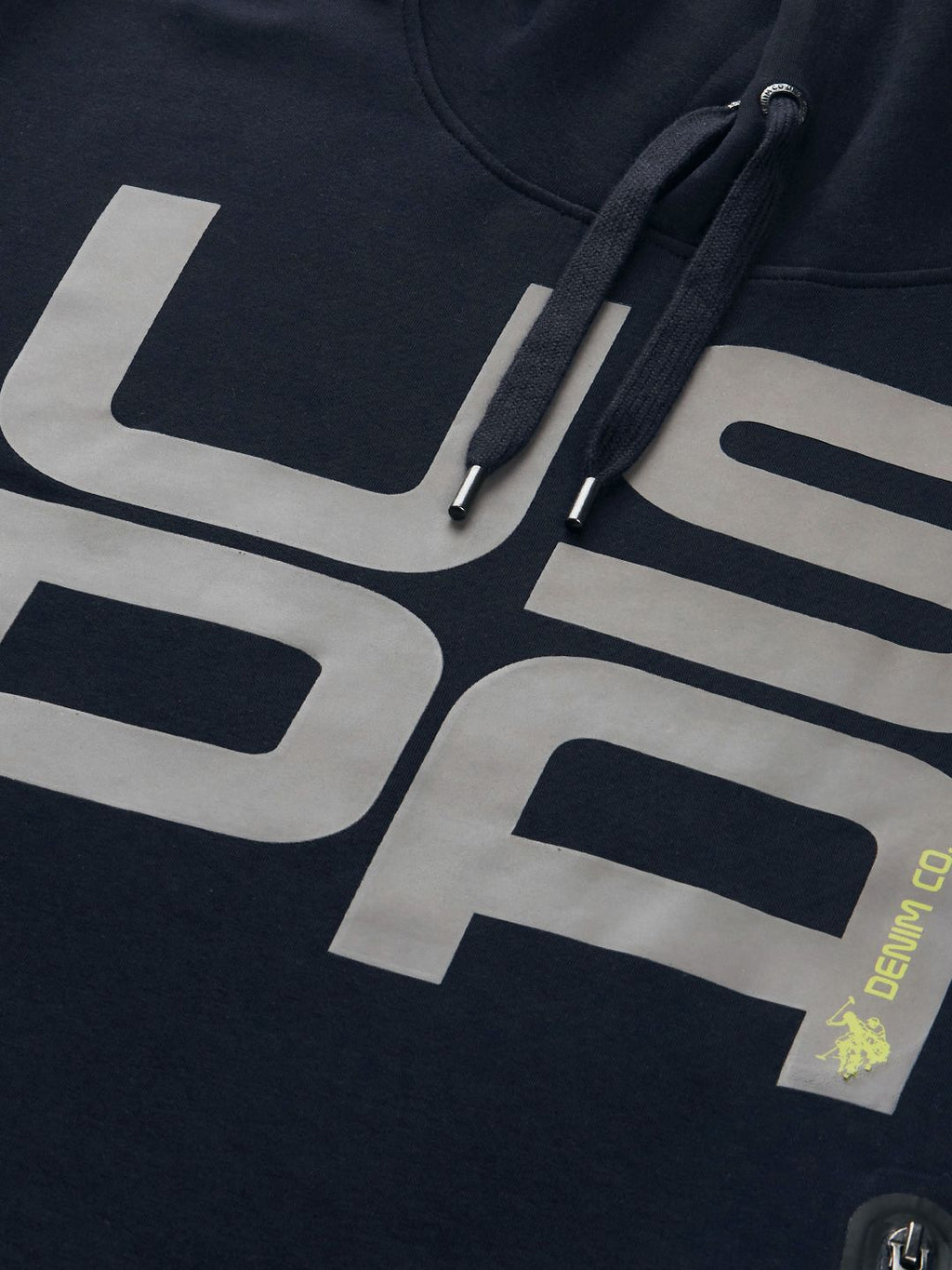  U S Polo Assn Denim Co Men Brand Logo Printed Hooded Sweatshirt