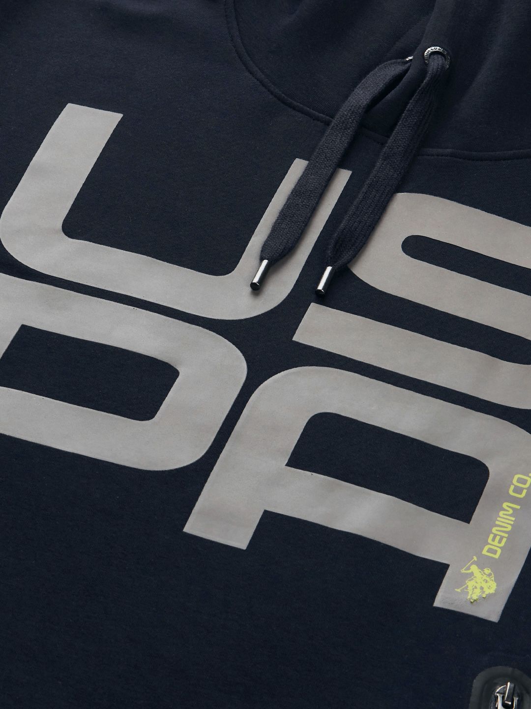  U S Polo Assn Denim Co Men Brand Logo Printed Hooded Sweatshirt