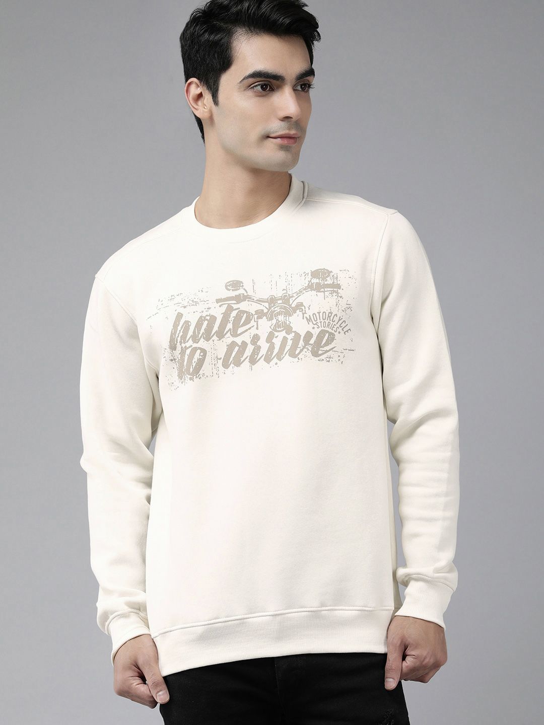  Wildcraft Men Off White Printed Sweatshirt