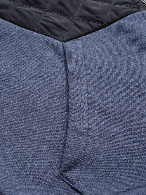  Alcis Men Blue Colourblocked Hooded Sweatshirt