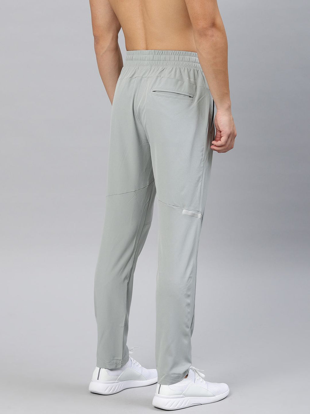 HRX By Hrithik Roshan Men Grey Melange Solid Slim Fit Rapid-Dry Running Track Pants