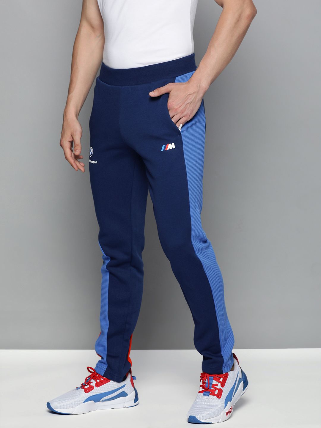  PUMA Motorsport Men Blue BMW Slim Fit Sustainable Motorsports Track Pants