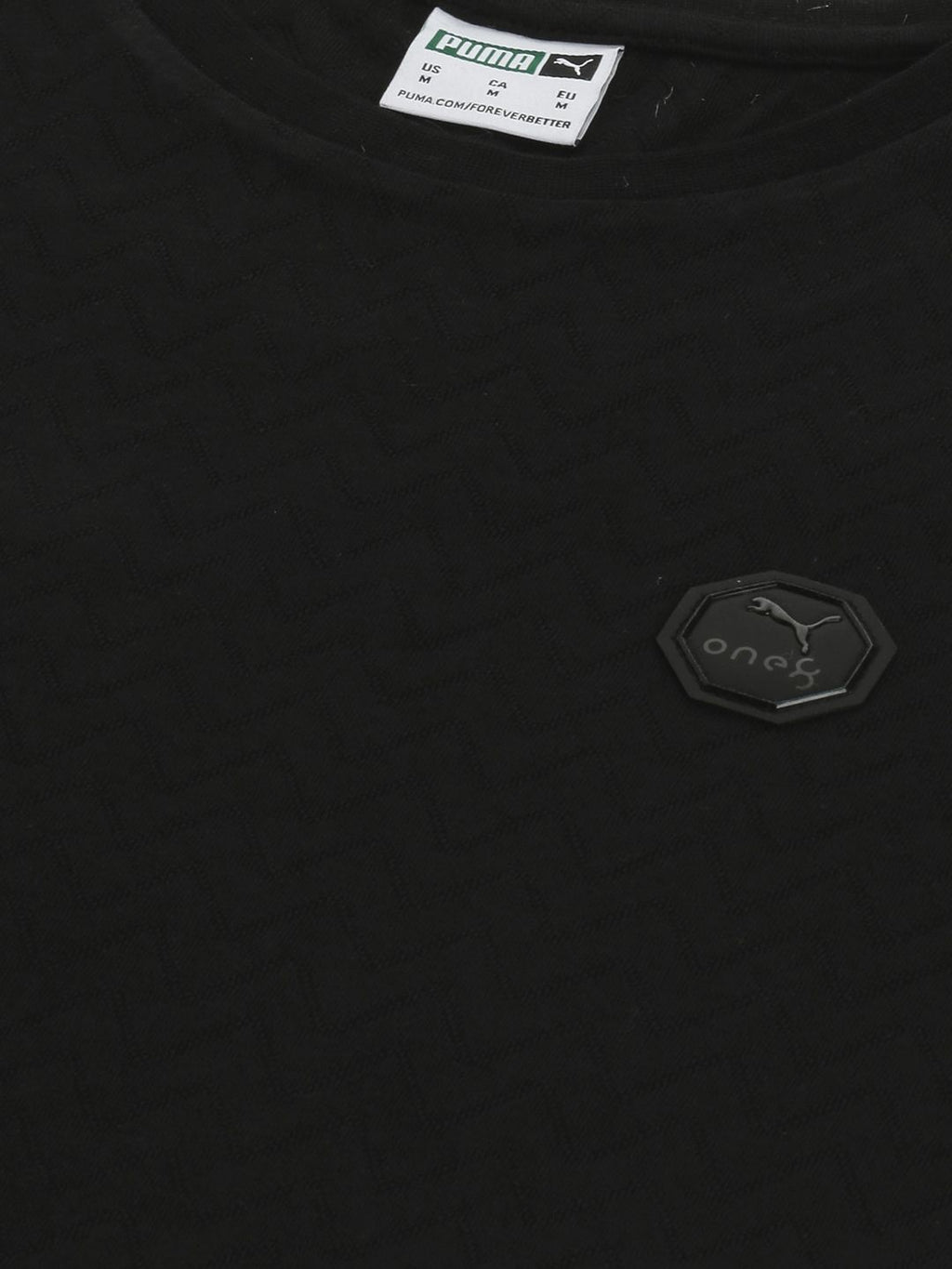  One8 X PUMA Men Pure Cotton Sports Slim Fit T-shirt With Applique Detail