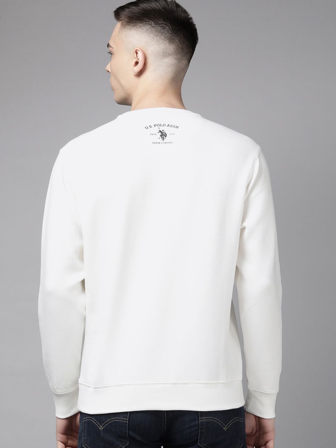  U S Polo Assn Denim Co Men Brand Logo Printed Pullover Sweatshirt