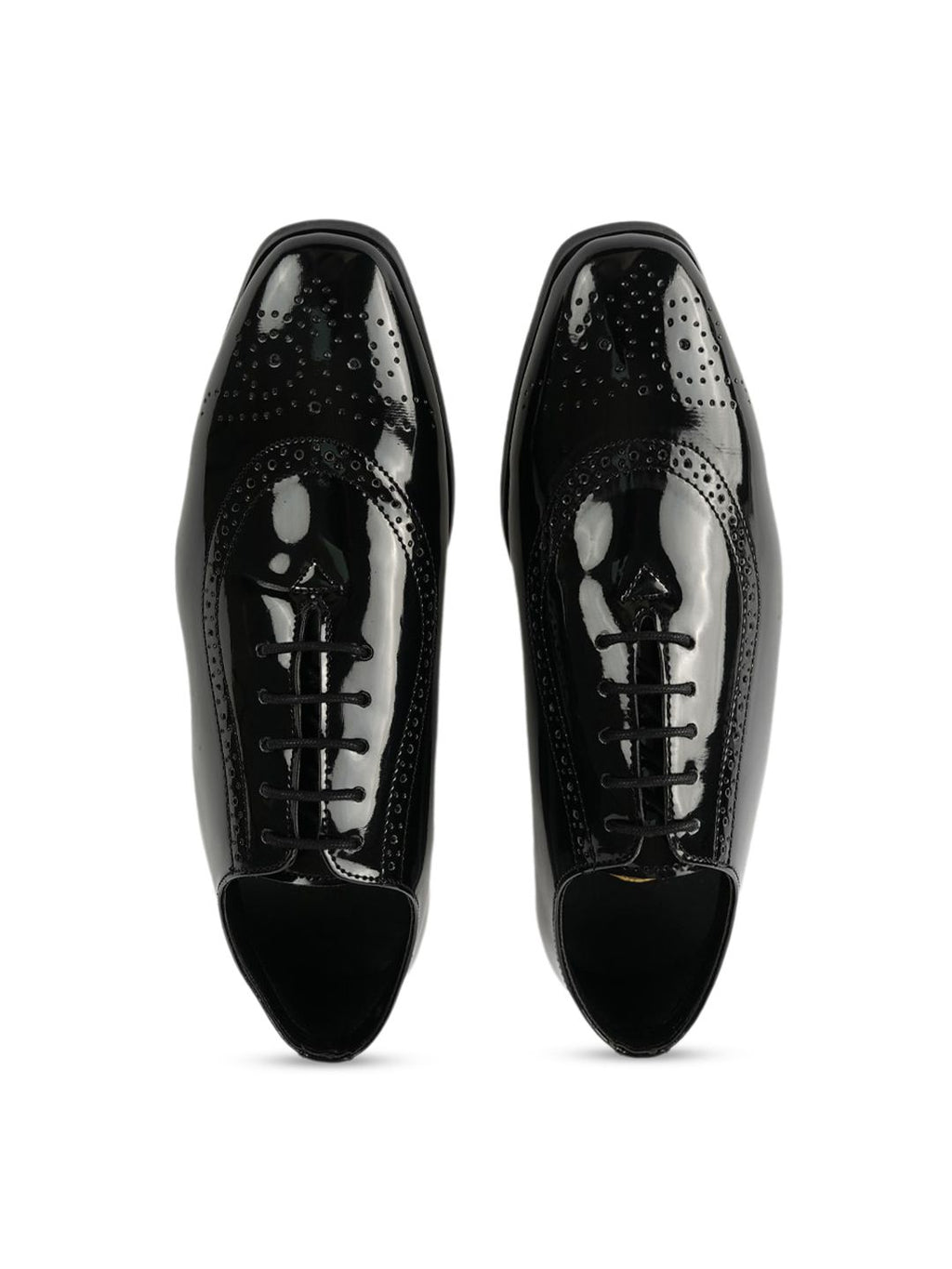  MONKSTORY Men Glossy Classic Textured Patent Leather Formal Oxfords