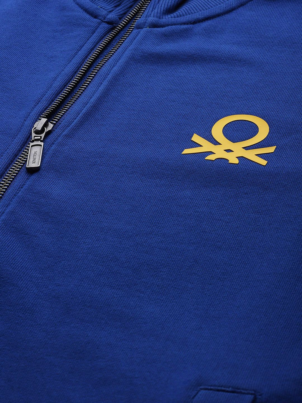  United Colors Of Benetton Men Blue Slim Fit Solid Sweatshirt