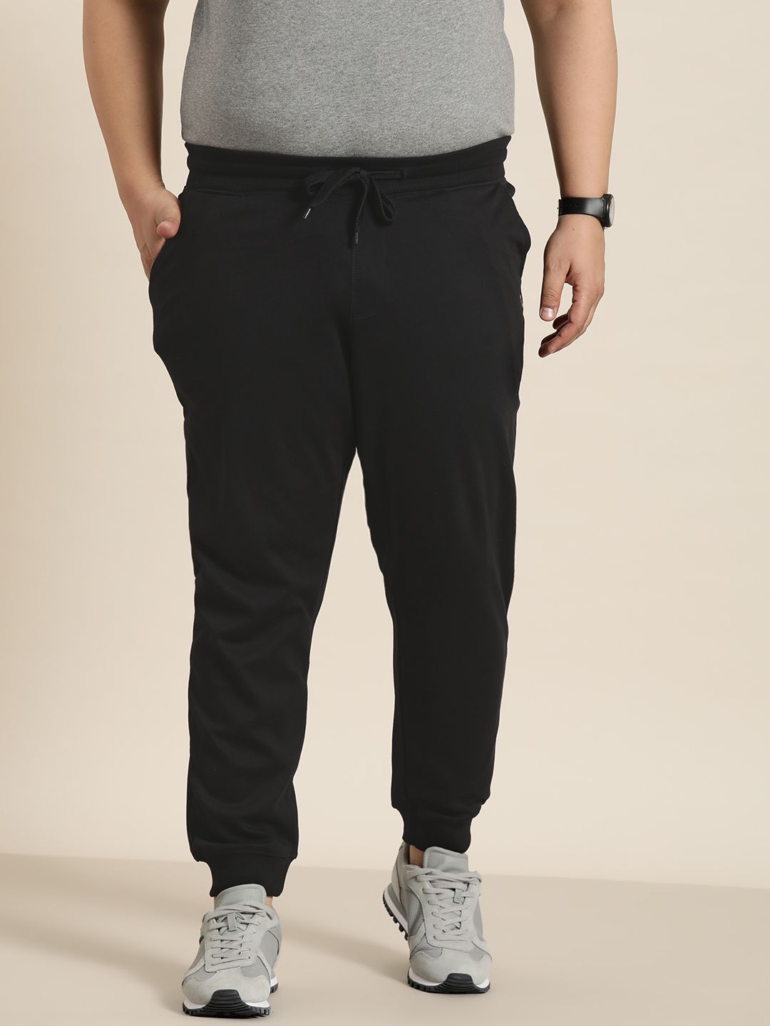  Sztori Men Plus Size Solid Pure Cotton Joggers