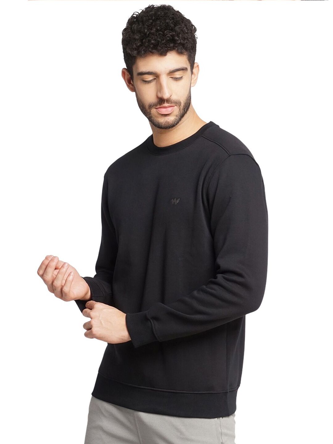  Wildcraft Men Black Cotton Sweatshirt