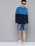  One8 X PUMA Men Blue & Navy Blue Colourblocked Sweatshirt