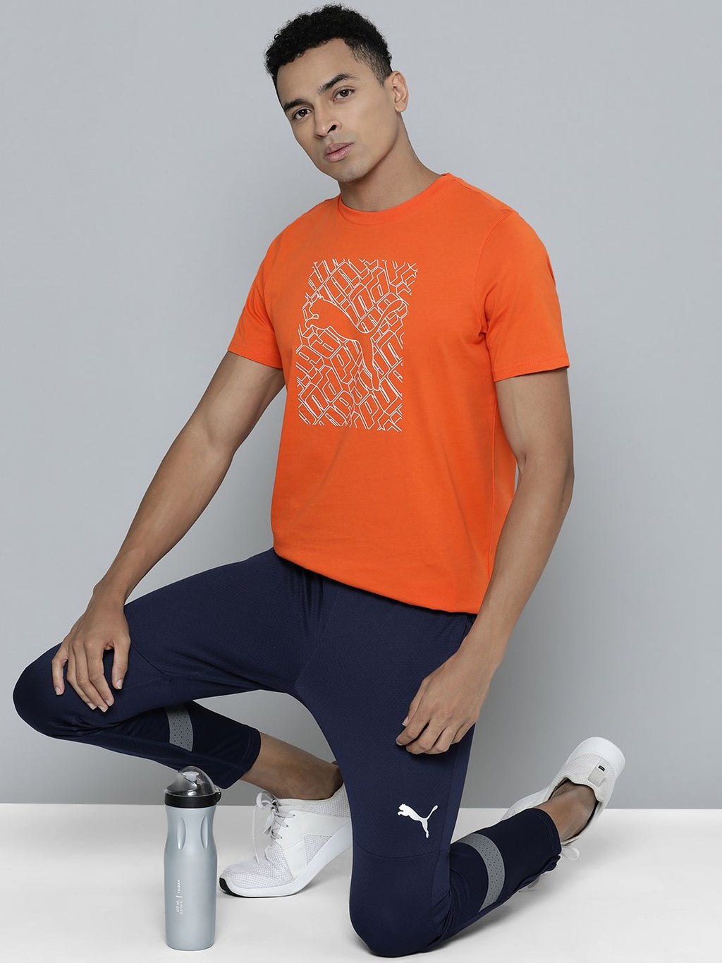 Puma Men GRAPHICS Cat Printed Pure Cotton Regular FitT-shirt