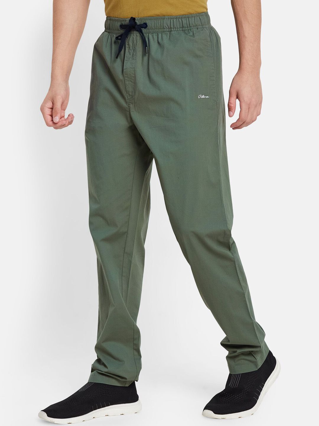  Octave Men Pure Cotton Mid-Rise Sports Track Pants