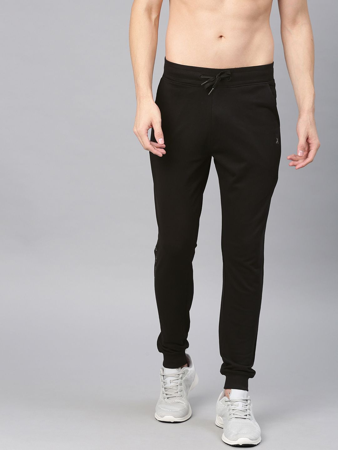  HRX By Hrithik Roshan Men Black Solid Running Anti-Microbial Slim Fit Track Pants