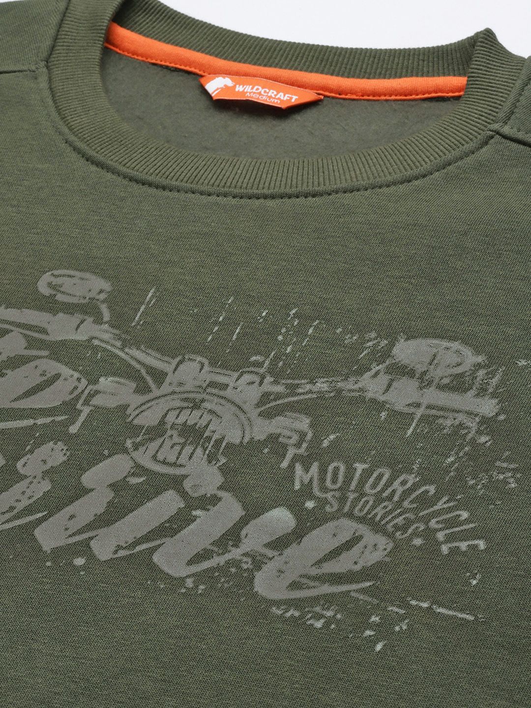  Wildcraft Men Olive Green Printed Sweatshirt