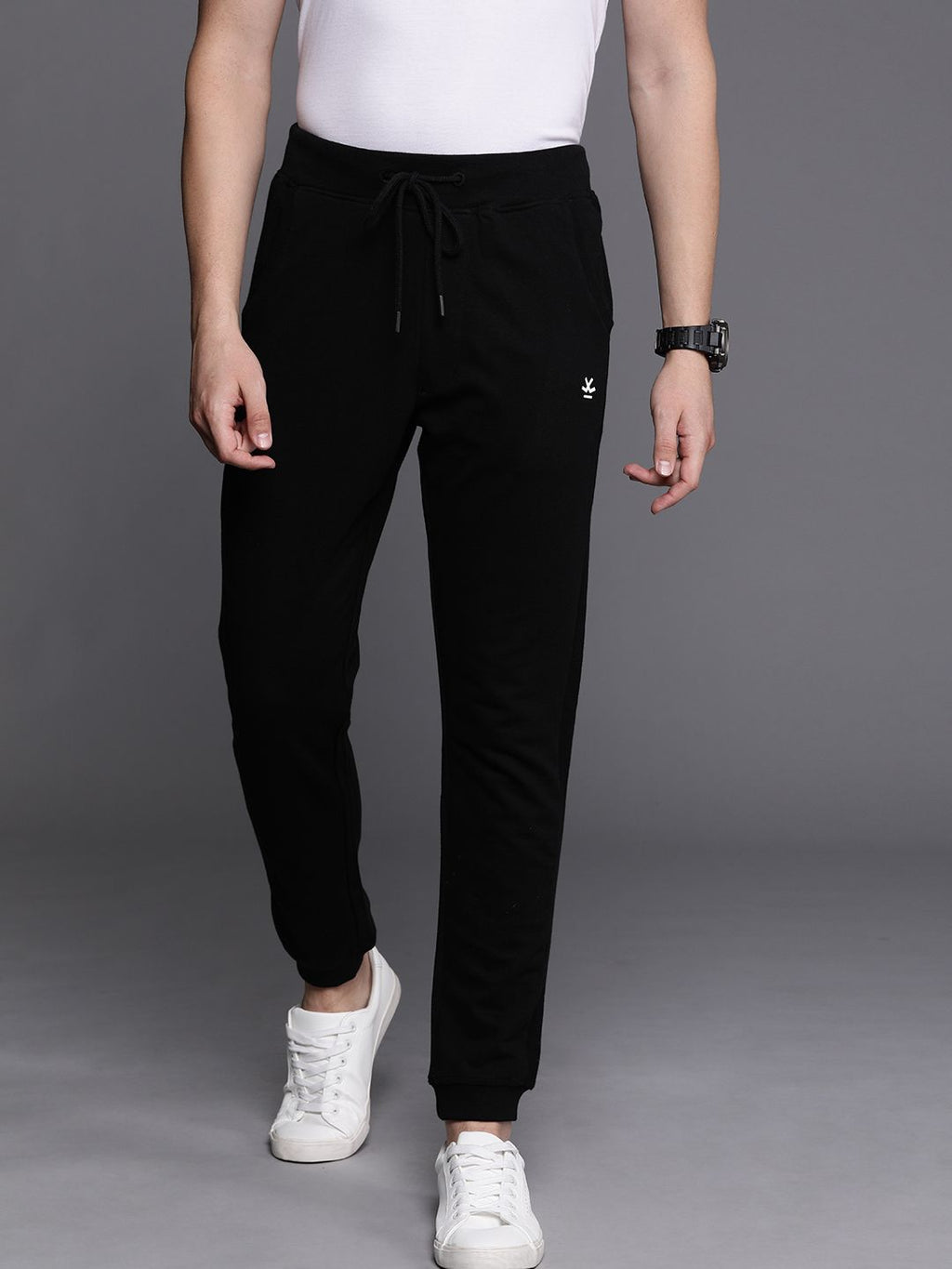  WROGN Men Black Solid Slim Fit Joggers