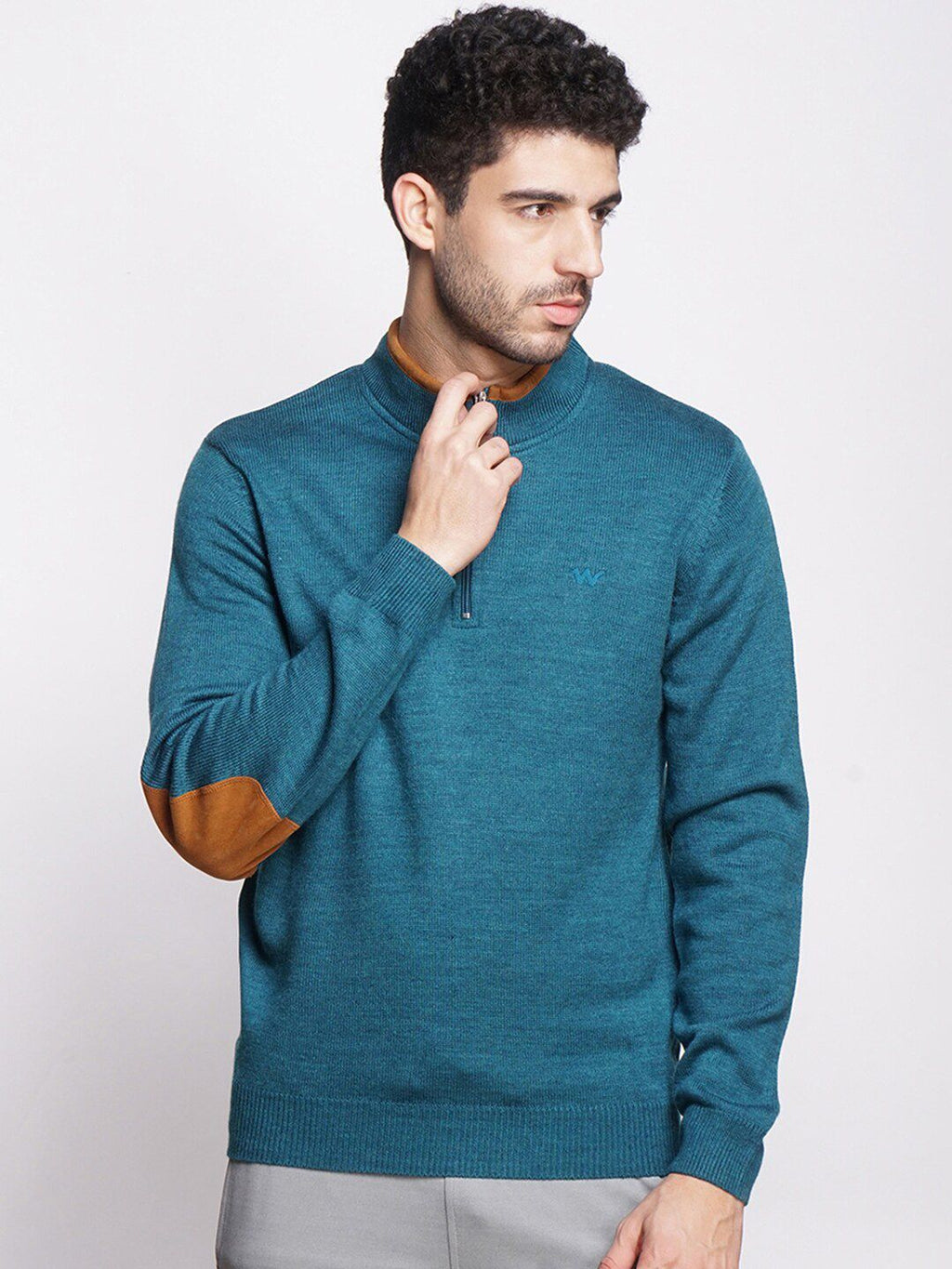  Wildcraft Men Teal Acrylic Sweatshirt