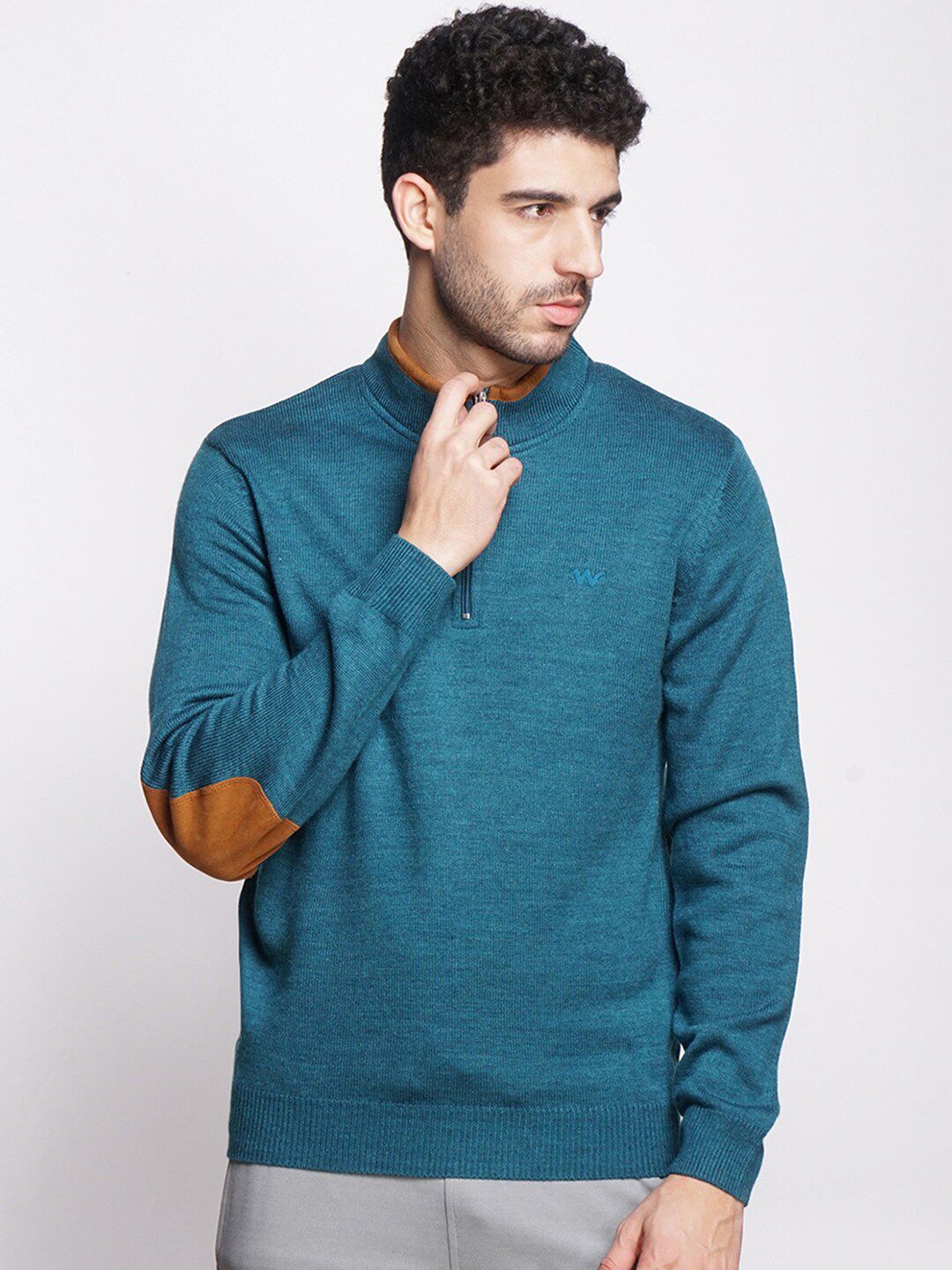  Wildcraft Men Teal Acrylic Sweatshirt