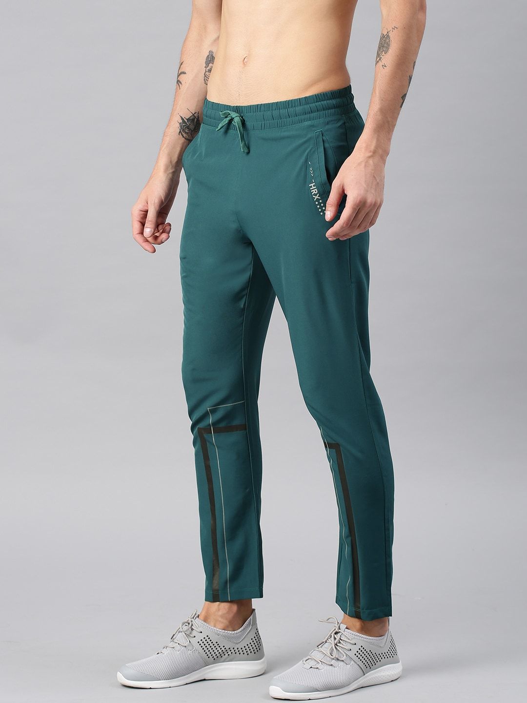  HRX By Hrithik Roshan Active Men Teal Green Solid Rapid-Dry Track Pants