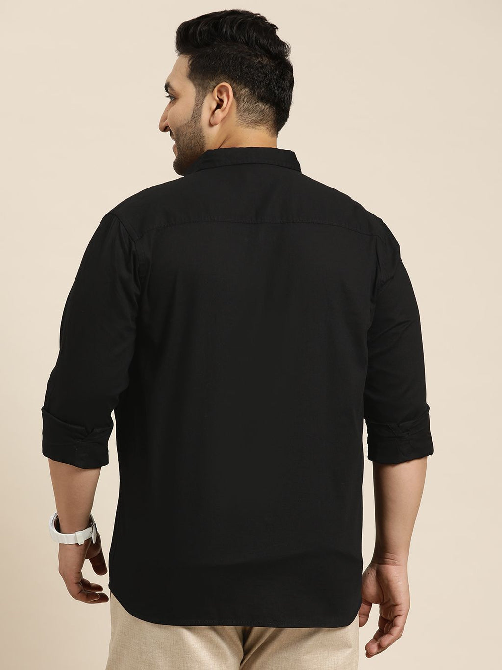  Sztori Plus Size Horizontal Striped Casual Shirt