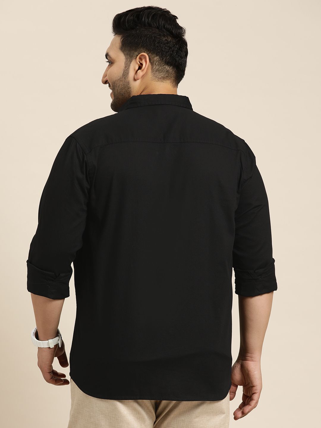  Sztori Plus Size Horizontal Striped Casual Shirt