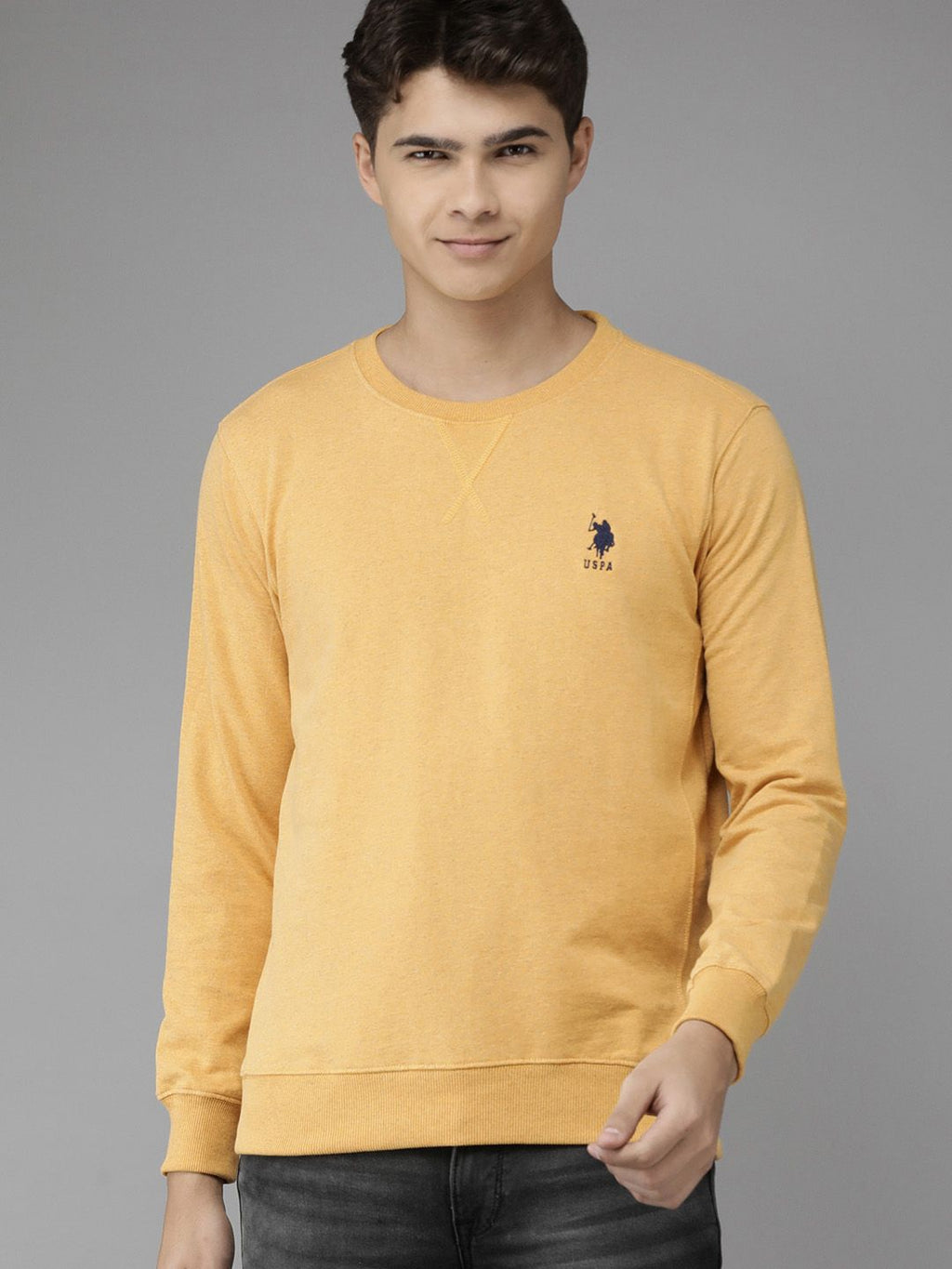 U.S. Polo Assn. U S Polo Assn Men Mustard Sweatshirt