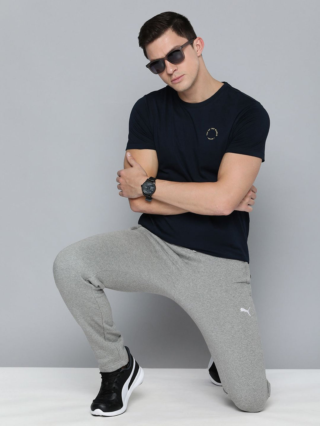  Puma Men Zippered Slim Fit Knitted Track Pants